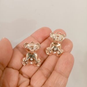 Gold Teddy Bear Earrings